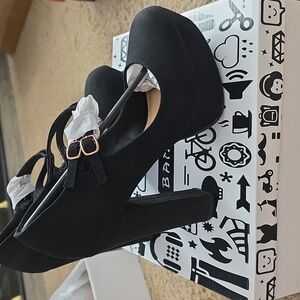 Bamboo Black Platform MaryJane Heels